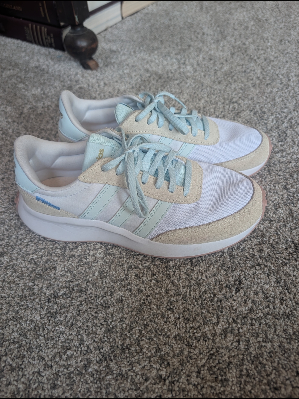 Adidas Women’s Cloudfoam Light Blue & White Sneakers